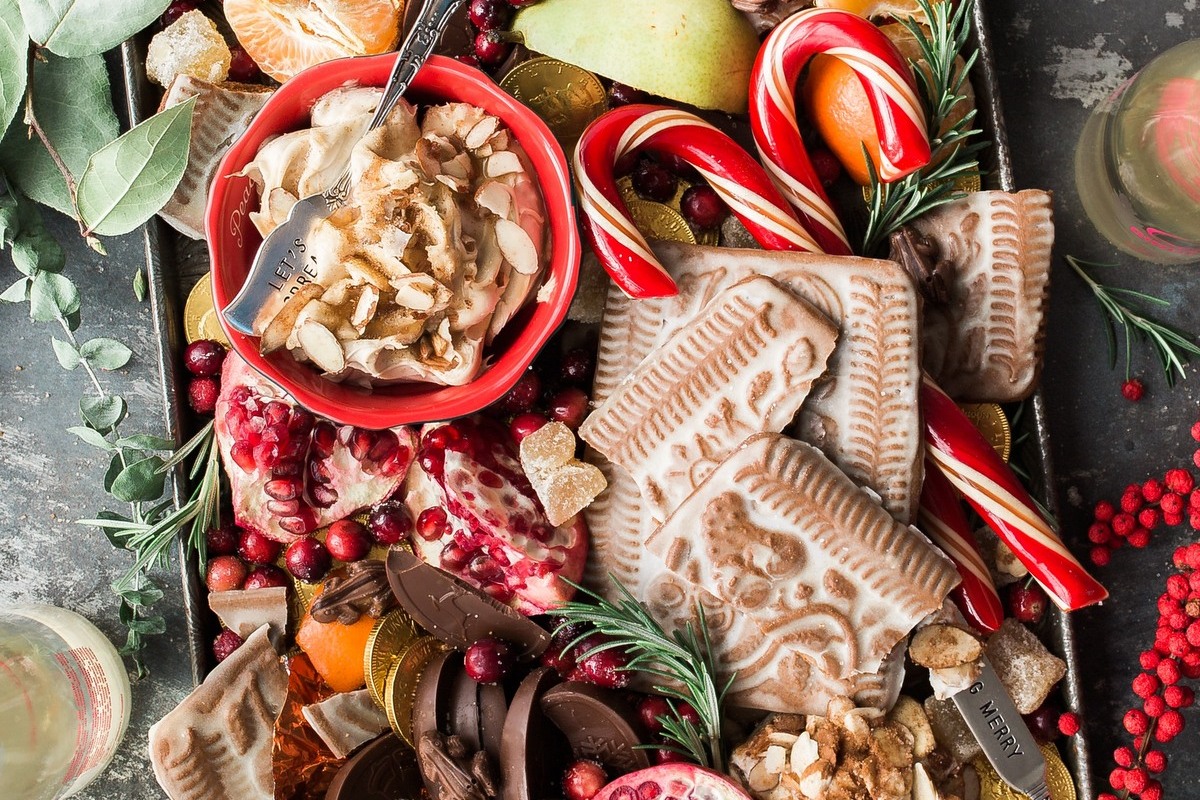 holiday grocery shopping finds including spices, candy and pastries